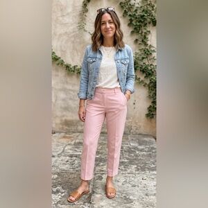 H&M Womens Pants Pink Size 6 Dress Pant Mid Rise Ankle